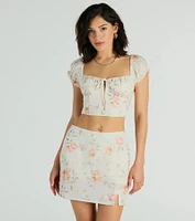 Prettiest Vibe High Waist Floral Woven Skort