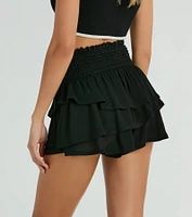 Cheers To Sunshine Smock High Waist Ruffled Shorts