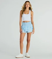 Cheers To Sunshine Smock High Waist Ruffled Shorts