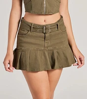 Absolute Edge High-Rise Belted Pleated Mini Skort