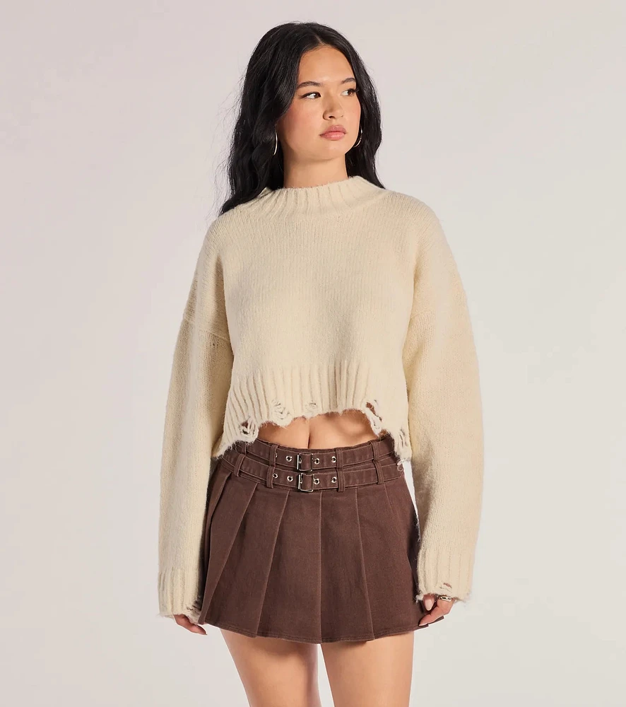 Looking Cool Belted And Pleated Mini Skort
