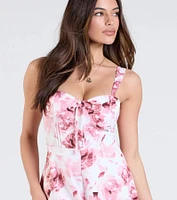 Stay Sweet Sleeveless Floral Print Romper