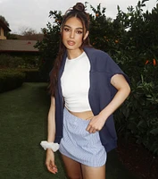 Casual Cutie High-Rise Striped Boxer Detail Skort