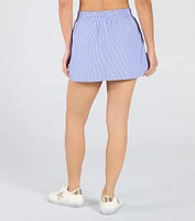 Casual Cutie High-Rise Striped Boxer Detail Skort