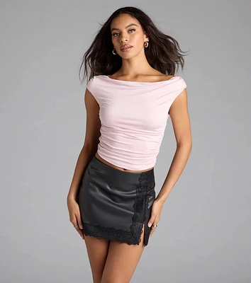Trending Topic Lace Trim Micro Mini Skirt