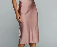 Midi Ground Satin Skirt