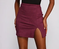 Fashionista High Waist Faux Suede Mini Skirt