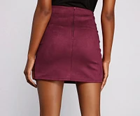 Fashionista High Waist Faux Suede Mini Skirt