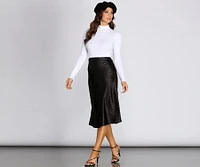 Leopard Flared Satin Skirt