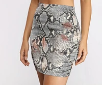 Snake The Lead Cinched Side Mini Skirt