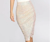 She's A Beauty Sequin Midi Skirt