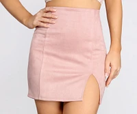 Fashionista High Waist Faux Suede Mini Skirt