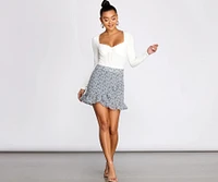 She's Got That Floral Flair Mini Skirt