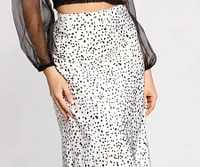 Dotted Darling Satin Flare Skirt