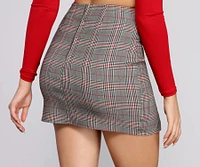 Poised Plaid Mini Skirt