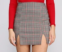 Poised Plaid Mini Skirt
