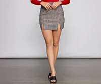 Poised Plaid Mini Skirt