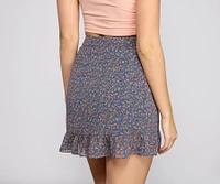 Ditsy Floral Asymmetrical Mini Skirt