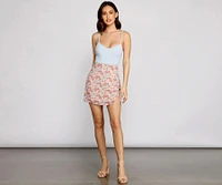 Burst Of Florals Mini Skirt