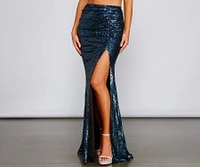 Stunning Sea Princess Sequin Maxi Skirt