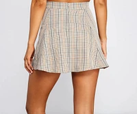 Pretty And Preppy Plaid Skater Skirt