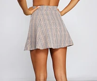 Pretty And Preppy Plaid Skater Skirt