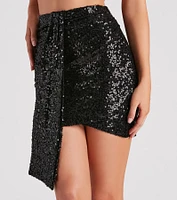 Sparkle Occasion Sequin Mini Skirt