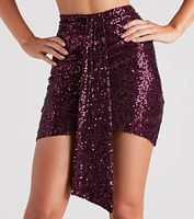 Sparkle Occasion Sequin Mini Skirt