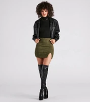 Fashionista High Waist Faux Suede Mini Skirt