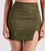 Fashionista High Waist Faux Suede Mini Skirt