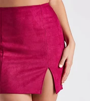 Fashionista High Waist Faux Suede Mini Skirt