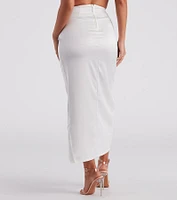Wrapped Chic Vibes Satin Maxi Skirt