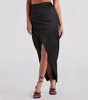 Wrapped Chic Vibes Satin Maxi Skirt