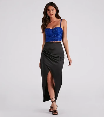 Wrapped Chic Vibes Satin Maxi Skirt