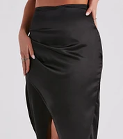 Wrapped Chic Vibes Satin Maxi Skirt