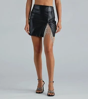 Total Glam Girl Rhinestone Fringe Mini Skirt