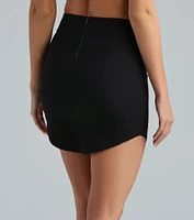 Perfect Staple Scoop Hem Mini Skirt