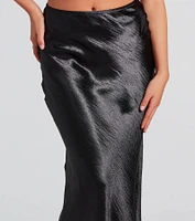 Iconic Sheen Crinkle Satin Maxi Skirt