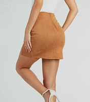 Fashionista High Waist Faux Suede Mini Skirt