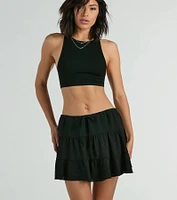 Playful Distraction Low Rise Ruffled Mini Skirt