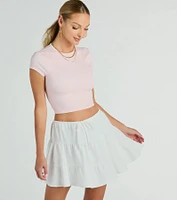 Playful Distraction Low Rise Ruffled Mini Skirt