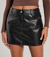 Sleek Edge Faux Leather Mini Skirt
