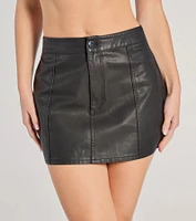 The City High-Rise Faux Leather Mini Skirt