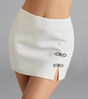 Love Galore Rhinestone Bow Mini Skirt