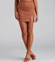 Fashionista High Waist Faux Suede Mini Skirt