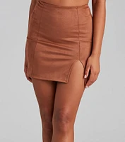 Fashionista High Waist Faux Suede Mini Skirt