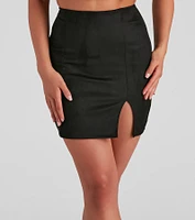 Fashionista High Waist Faux Suede Mini Skirt