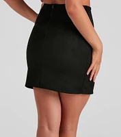 Fashionista High Waist Faux Suede Mini Skirt