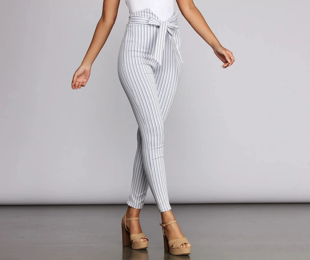 Summer Stripes Paperbag Pants