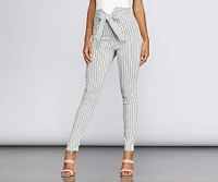 Summer Stripes Paperbag Pants